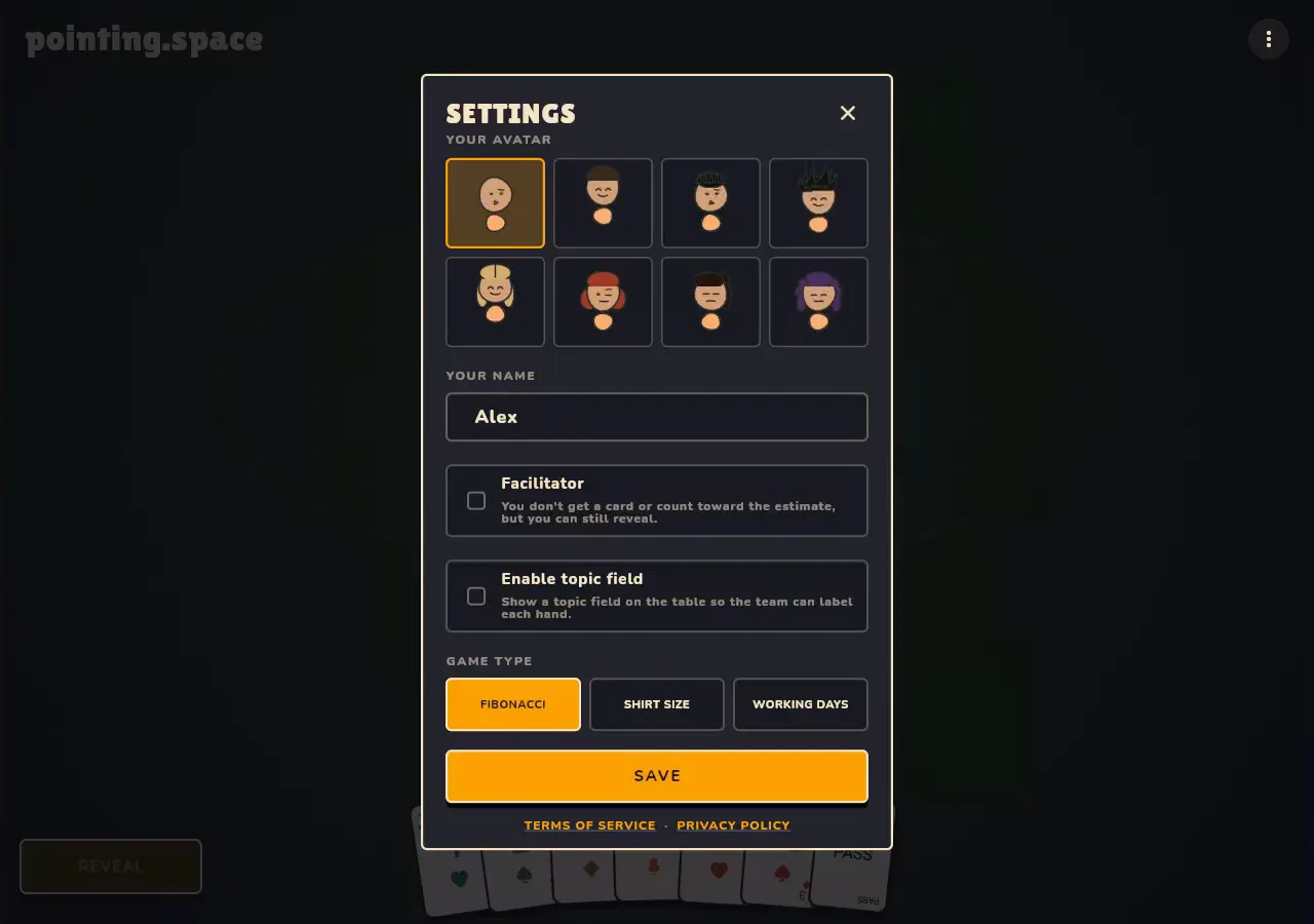 Pointing Space room customization and avatar styles